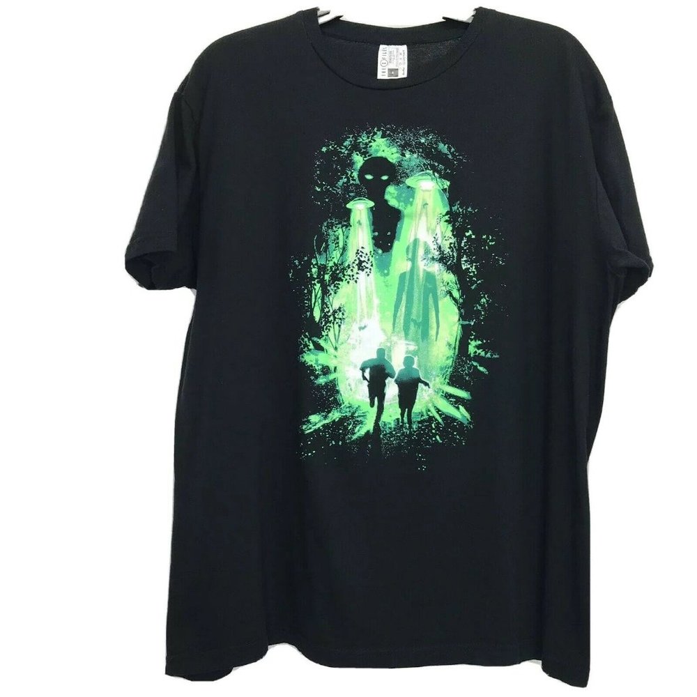 The X Files Graphic Tee Size Large Black Aliens